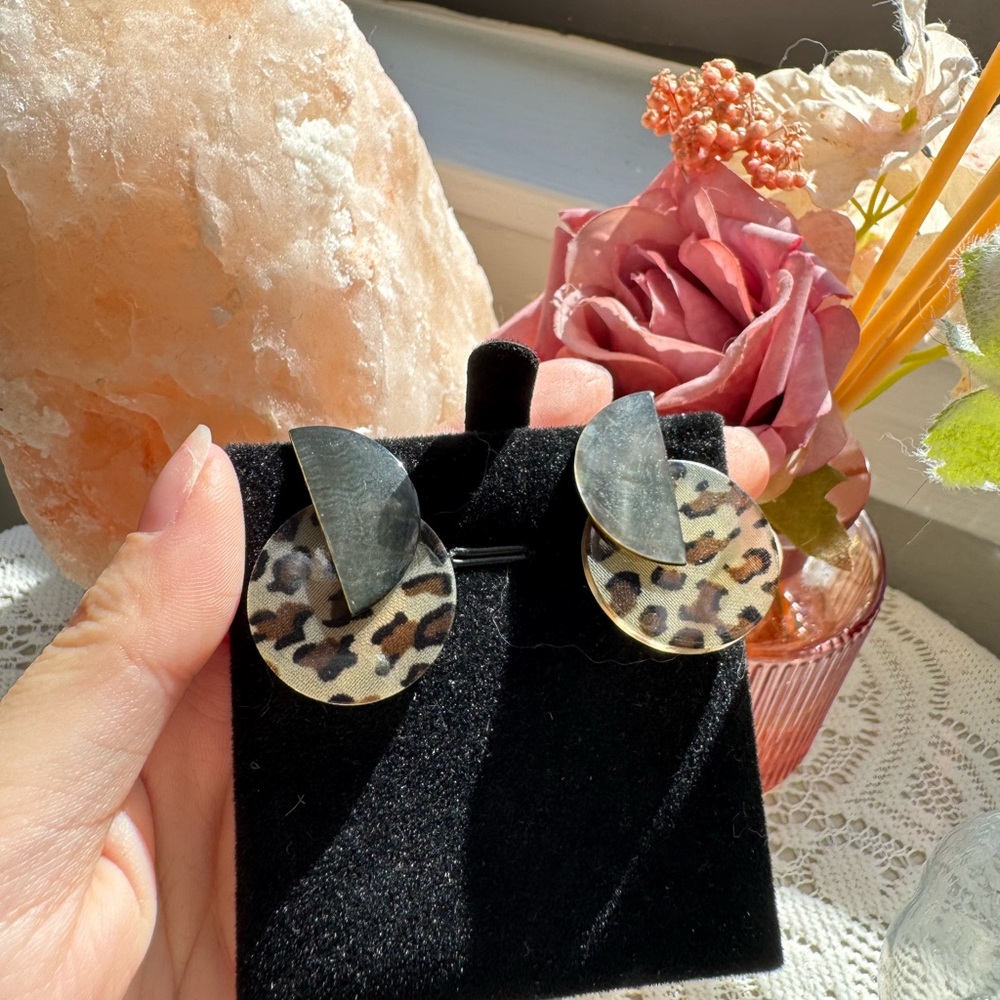 Leopard Print Statement Earrings